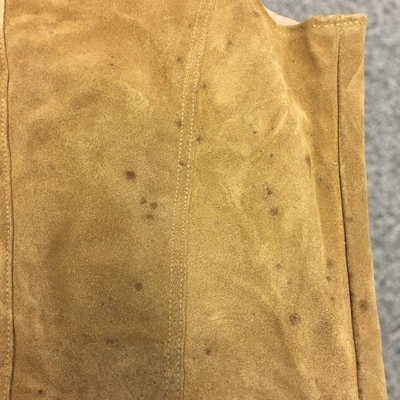 LEVI'S Vintage Suede Leather Tan Vest Orange Tap L - Picture 10 of 16